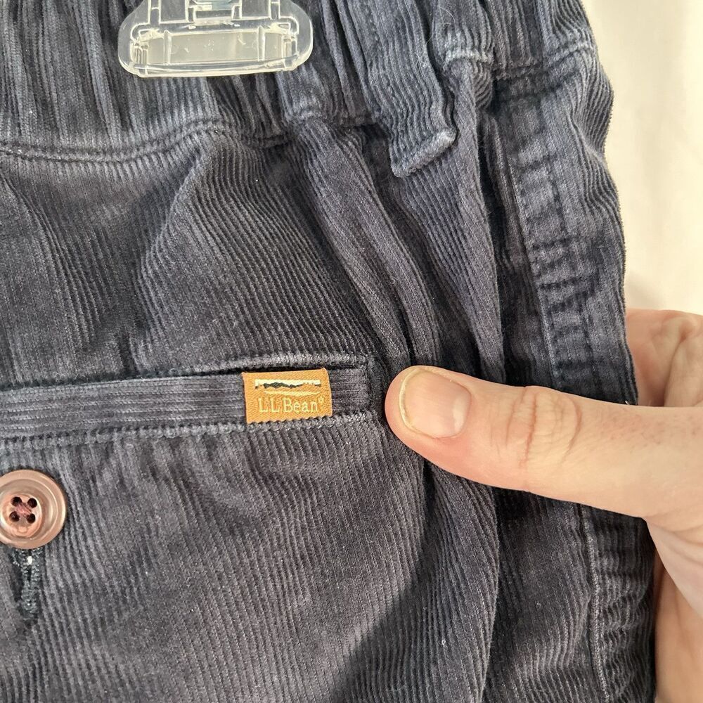LL Bean Corduroy Pants Men 28 Blue Drawstring Beanflex Standard Fit Cotton Blend - Picture 8 of 11